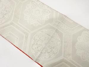 亀甲に華紋模様織り出し　袋帯